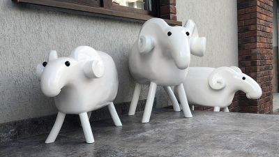 Деревянные фигуры (барашки) для ресторана и отеля