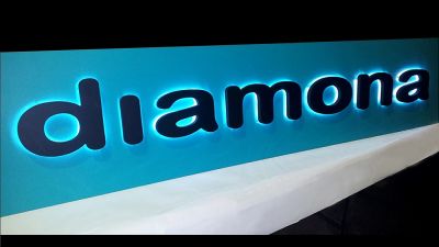 Вывеска для магазина матрасов Diamona
